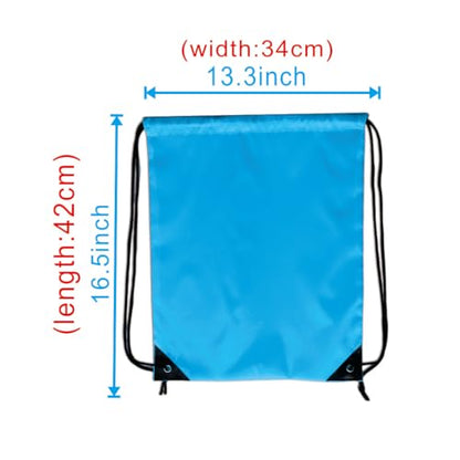 Drawstring Backpack Bulk 24Pcs Draw String Backpack Bags DIY Gym Sports Traveling Yoga Cinch Bag Sackpack Drawstring(sky blue light blue) - color: Skyblue
