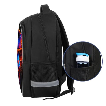 HiMagics Heavy Duty School Backpack for Teens - Large Capacity Middle High School Bookbag, Durable Aesthetic School Bag for Teen Boys Girls, Music Cat Black - color: A12-cat
