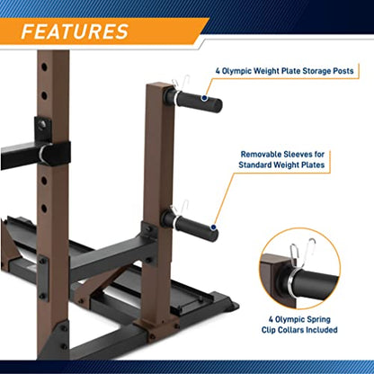 Steelbody Industrial Inspired Heavy Duty Home Gym System for Bodybuilding and Strength Training Available for Full Cage, Squat Rack and Power Tower - color: Grizzly Brown - Squat