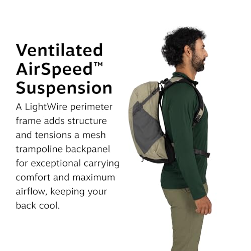 Osprey Hikelite 18L Durable Hiking Backpack - Travel Daypack with Rain Cover for Men and Women, Graphite Purple - color: Graphite Purple, style: 18l