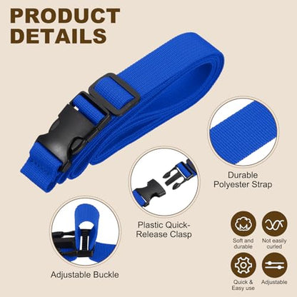 PATIKIL Utility Straps with Quick Release Buckle, (1 Inch x 8 Feet, Blue) (3 Pcs) Adjustable Luggage Polyester Straps Backpack Webbing, Suit for Sleeping Bag/Camping/Hiking - color: Blue, size: 1 Inch x 8 Feet
