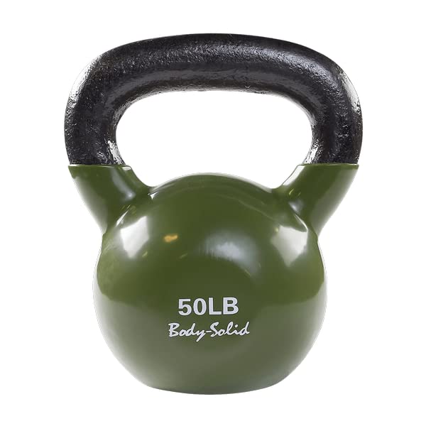 Body-Solid Vinyl Coated Kettlebells with Kettle Grip Handles, Perfect Kettlebells for Weight Training and Core Workout Exercise Equipments - style: 50lbs.