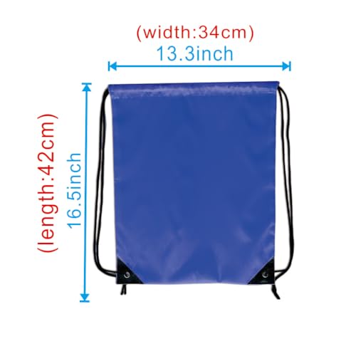 Drawstring Backpack Bulk 24Pcs Draw String Backpack Bags DIY Gym Sports Traveling Yoga Cinch Bag Sackpack Drawstring (royal blue bluenoye) - color: Royalblue