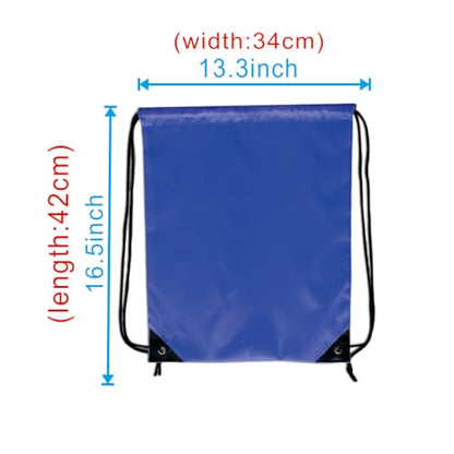 Drawstring Backpack Bulk 24Pcs Draw String Backpack Bags DIY Gym Sports Traveling Yoga Cinch Bag Sackpack Drawstring (royal blue bluenoye) - color: Royalblue
