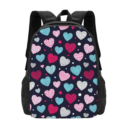 Breathable Outdoor Daypack Colorful Hearts, Durable Anti Theft Travel Backpack Adjustable Strap Shoulder Bag for Hiking Camping City Walking - color: Design (577)