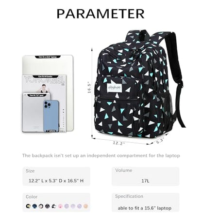 abshoo Classical Basic Geometry Mens School Backpack For College Teen Boys Water Resistant Bookbag (Geometry Black A) - color: Geometry Black a, size: 16.5 Inc