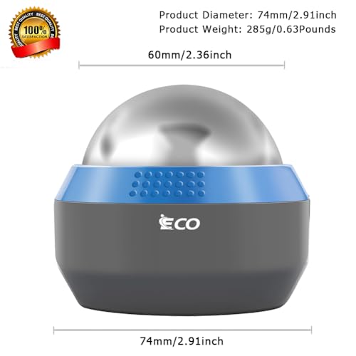 iECO Cold Massage Roller Ball - Ice Roller Ball for Muscles Deep Tissue, Cold & Heat Therapy, Plantar Fasciitis Roller - color: Gray+blue, size: 1 Count (Pack of 1)