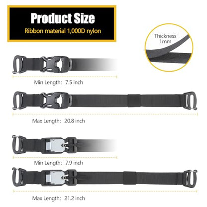 Tactical Molle System Backpack Straps - Adjustable 20.8" Pack Attachment Strap Accessories - size: 2 PCS (Magnetic Style)