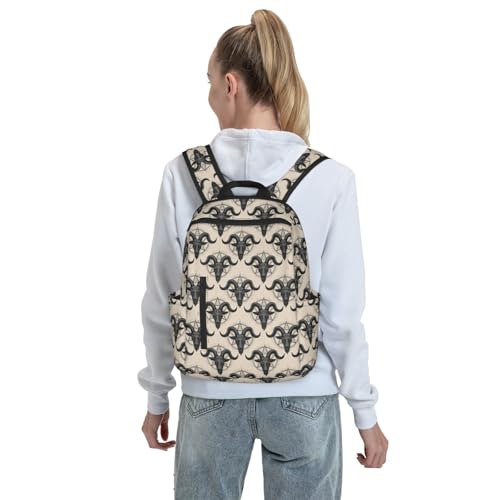 Stylish Daily Shoulder Backpack Goat Skull, Practical Multi-scene Daypack for Road Trip Picnic Walking Men Women - color: Picture (41)