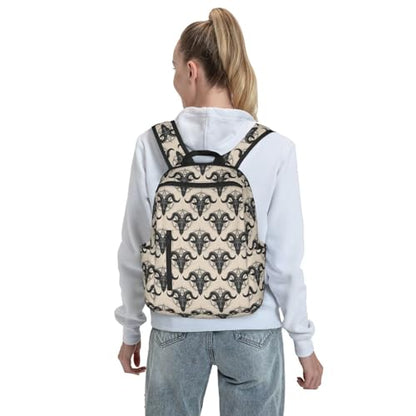 Stylish Daily Shoulder Backpack Goat Skull, Practical Multi-scene Daypack for Road Trip Picnic Walking Men Women - color: Picture (41)