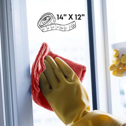 Cotton Shop Towels Cleaning Rags 108 Pack, 12x14 Inch 100% Cotton Bulk - Dye-Free Lint-Free Shop Rags Cleaning Cloths for Bar, Car, Garage, Automotive and Kitchen - Red - color: Red - 108 Pack