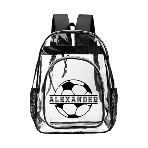 Personalized Boys Clear Backpack, Custom Clear Backpacks for School with Name, Transparent Backpack with Reinforced Strap for College Workplace, Back to School Gift - color: A-clear Backpack