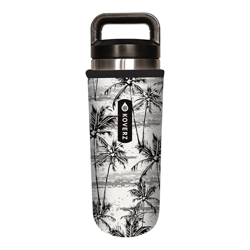 Water Bottle Sleeve, Neoprene Insulator, Fits 24-30 Oz. Water Bottle, Washable and Reusable, Large Size, Palms - color: Palms, size: Large 24-30oz