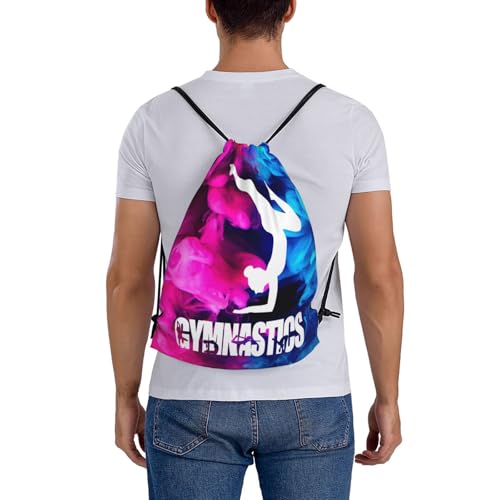 Gymnastics Drawstring Backpack Light Gym String Bag Pink Water Resistant Sackpack Sport Yoga Daypack For Womens Mens - color: Gymnastics1
