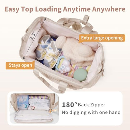 CEI-CEI Diaper Bag Backpack for Mom and Dad, Puffer Baby Bag Backpack with Insulated Pocket, Water-Resistant, Unisex Travel Backpack with Changing Pad & Stroller Straps - color: Khaki