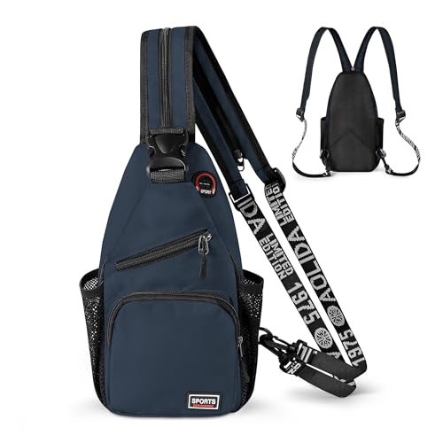 Geestock Convertible Sling Bag for Women Men, Lightweight Crossbody Backpack Daypack Chest Bag Fit 7.9" Tablet for Travel, Sport, Hiking & Commute, Navy Blue, 7.09in×3.15in×12.60in - color: Navy Blue, size: Small