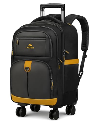 MATEIN Rolling Backpack with 4 Spinner Wheels, 17 Inch Backpack on Wheels