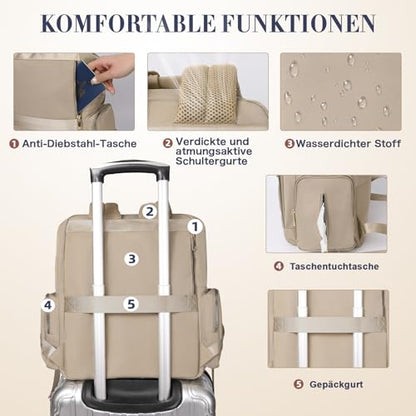 Diaper Bag Backpack, Baby Diaper Bag with 17 Pockets, Travel Baby Bag Backpack for Girl Boy, Large Diaper Bag with Changing Pad,USB Charging Port,Wet Dry Bag, Khaki - color: Warm Sand