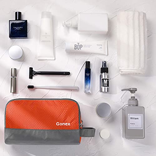 Gonex Travel Toiletry Bag Nylon, Shaving Bag Toiletry Organizer Orange - color: Orange