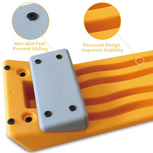 Prime Aerobics Step Platform Height-Adjustable Fitness Equipment Stepper Trainer Exercise Step Platform Sliding Lifting Pad - color: Yellow