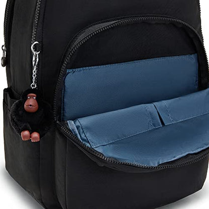 Kipling Women's Seoul Extra Large 17” Laptop Backpack, Durable, Roomy with Padded Shoulder Straps, School Bag - color: True Black, size: 13.5''L x 17.75''H x 9''D
