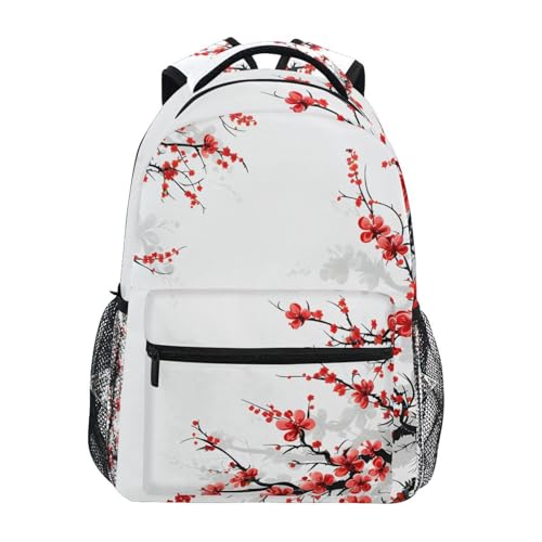 ALAZA Japanese Cherry Blossom Sakura Large Backpack for Girls Kids School Women Personalized Laptop iPad Tablet Travel School Bag with Multiple Pockets for Men Women College - color: Cherry Blossom
