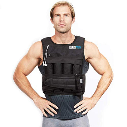 RUNmax 20LBS - 150LBS Adjustable Weighted Vest Wtih Shoulder Pads Option for Men and Women - size: 12 LB