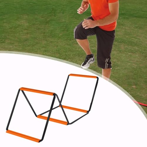 Agility Ladder Soccer Agility Ladder Football Speed Ladder Workout Agility Ladder Carbon Steel Foldable Suitable for Adults Athletes Coaches Team TRAI - size: 4 Grids No Bag