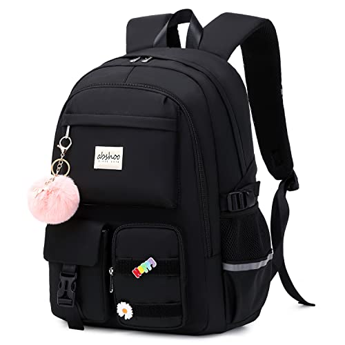 abshoo Big Student Laptop Backpack For College Women Middle High School Teen Girls Bookbag Travel Daypack (Black) | For College - color: Black