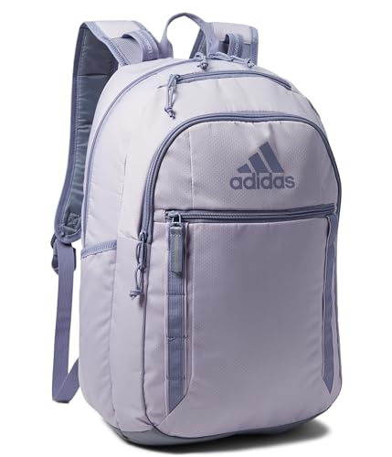 adidas Excel 7 School Backpack for Laptop, Gym and Travel, 34L, Silver Dawn Grey/Grey/Silver Violet Purple/7, OSFA - color: Silver Dawn Grey/Grey/Silver Violet Purple/7, size: One Size