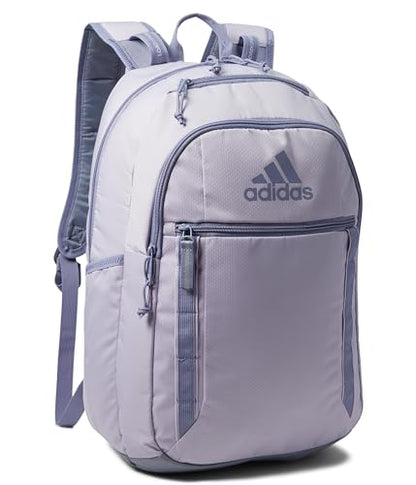 adidas Excel 7 School Backpack for Laptop, Gym and Travel, 34L, Silver Dawn Grey/Grey/Silver Violet Purple/7, OSFA - color: Silver Dawn Grey/Grey/Silver Violet Purple/7, size: One Size
