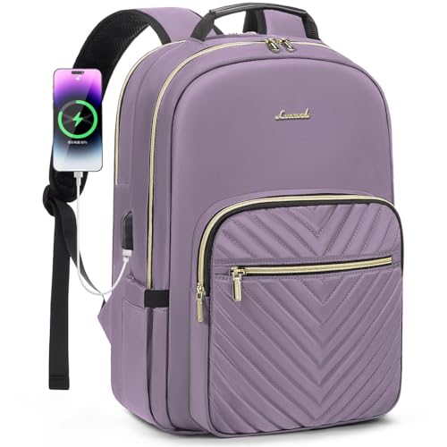 LOVEVOOK Laptop Backpack for Women 15.6 inch,Cute Womens Travel Backpack Purse,Professional Laptop Computer Bag,Waterproof Work Business College Teacher Bag Carry on Backpack with USB Port,Taro Purple - color: Taro Purple, size: 15.6 inch