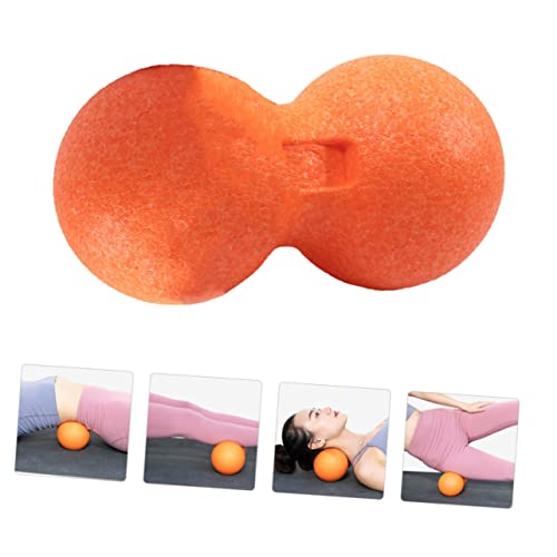 Deep Tissue Massage Ball Peanut Dual Mobility Massager for Muscle Relief and Trigger Point Therapy Orange Fitness Massage Tool for Neck Back Shoulders Feet Sciatica and Stress