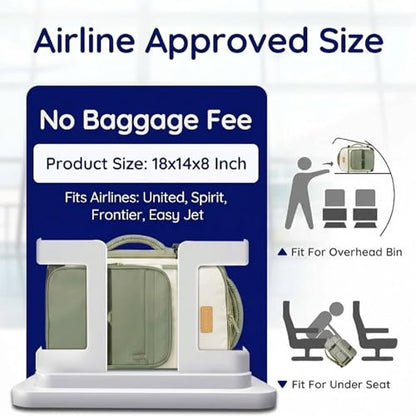 Taygeer Underseat Personal Item Backpack for Airlines, Dirt-resistant TSA Approved Frontier Airlines Personal Item Bag with 2 Packing Cubes, 35L Travel Carry on Backpack for Airplanes women, Green - color: Green