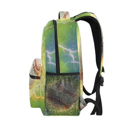 susiyo Baseball with Lightning School Backpack Bookbag Lightweight College Back Pack Travel Camping Casual Daypack for Teens Girls Boys Women Men - color: Baseball With Lightning