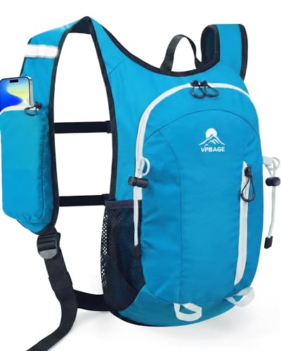 Foldable Small Hiking Backpack with 3 Strap Pockets – Lightweight 300D Spill-proof Daypack for Men Women – Packable Small Travel Backpack with Chest Strap & Trekking Pole Holder – Durable Outdoor Bag - color: Bluegreen-