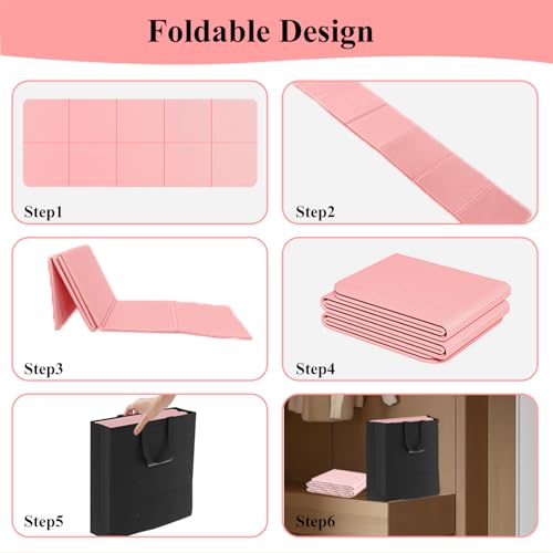 Yoga Mat for Travel, Non-Slip Yoga Mat, Exercise Mat 1/4" Thick Yoga Mat Foldable, Perfect for Pilates, Outdoor & Travel, TPE Anti-Slip Yoga Mat with Carry Bag - color: black