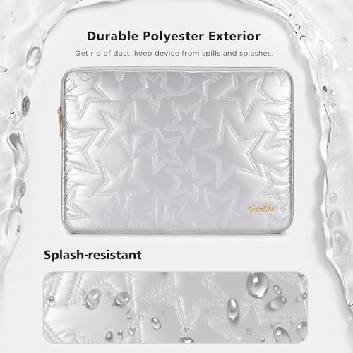 14-inch Sleeve Case for MacBook Pro M5 M4, Surface Laptop Studio 2, ThinkPad E14 Gen 6, IdeaPad 3i, 14.5" XPS 14, Inspiron 14, Yoga Pro 7 Gen 9, HP Laptop Bag Cover, Silver - color: Silver, size: 14 inch / Macbook 14