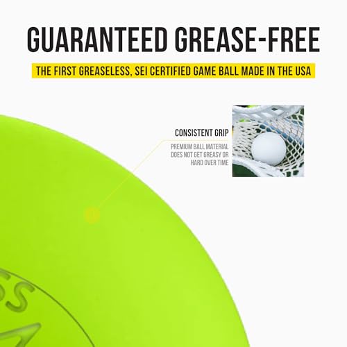 PEARL X Greaseless Lacrosse Balls by Guardian Innovations - Official Ball of NCAA Championships - Meets NOCSAE Standards and SEI/NCAA Certified - color: Optic Yellow, size: 3 Pack