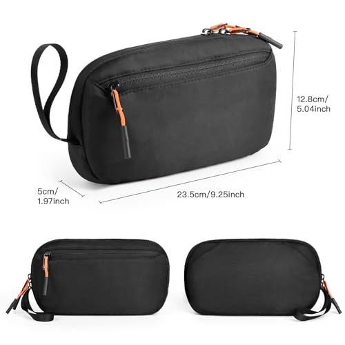 Cable Organizer Bag, Charger Organizer Pouch Case for Travel Accessories/Airplane Essentials/Electronics Tech Gadgets (Black)