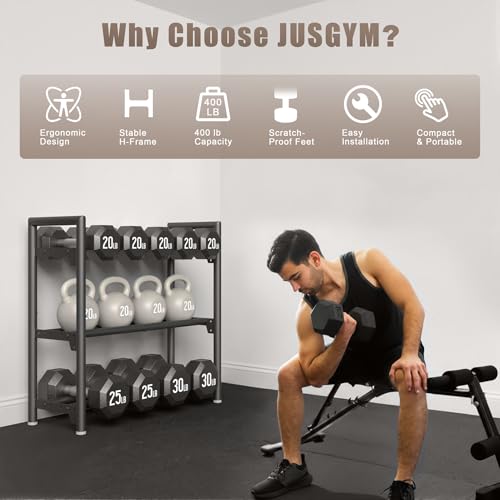 Dumbbell Rack Stand Only, 400LBS Capacity Weight Rack for Home Gym Storage, Adjustable Weight Storage Racks, Heavy-Duty Kettlebell Rack ﻿