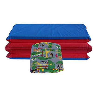 KinderMat 1.5" Thick + PBS Kids KinderBundle - Washable Cover, Special Edition - Safari Party - Regular, Sheet is 47" x 22", Value Bundle Great for Daycare & Family Households, - color: Safari Party Bundle 1.5 Inch