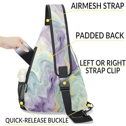 Pickleball Bag for Women Men Adjustable Crossbody Sling Backpack Hold Pickleball Paddle Water Bottle - color: Multicolor 13