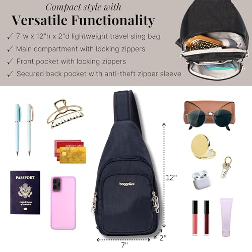 Baggallini Securtex Anti-Theft Daytripper Sling - color: French Navy