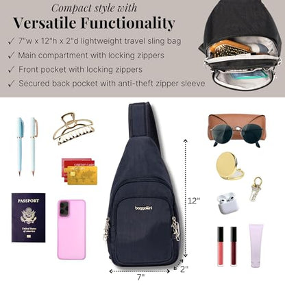 Baggallini Securtex Anti-Theft Daytripper Sling - color: French Navy