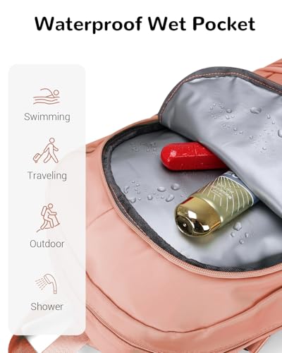 28L Small Gym Backpack with Shoe Compartment for Women, Lightweight Sports Backpack with Wet Pocket, Pink - color: Pink