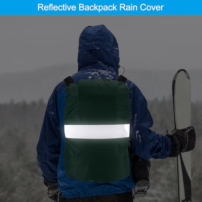 PATIKIL Waterproof Backpack Rain Cover, Non-Slip Backpack Cover with Reflective Strap Stay Dry for Hiking, Camping, Hunting - color: Dark Green, size: X-Large