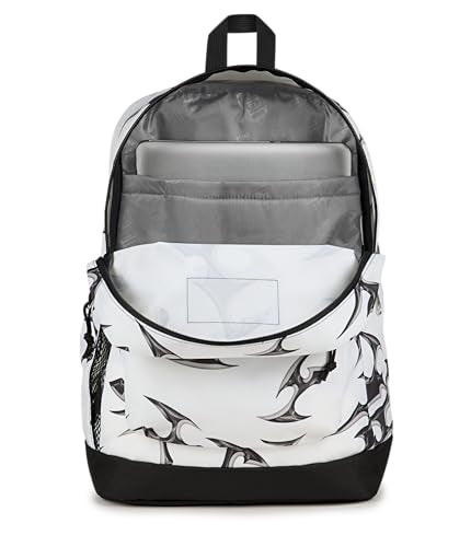 JanSport Cross Town Plus Backpack - Large Main Compartment, Side Water Bottle Pocket, 15-Inch Padded Laptop Sleeve - Cyber Silver White - color: Cyber Silver White