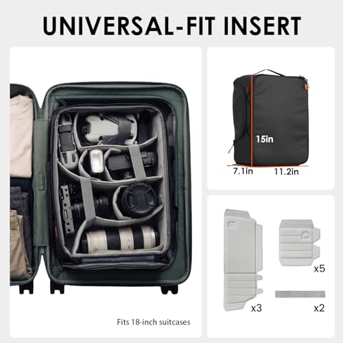 TARION Medium Camera Insert Bag - Quick Access DSLR Inner Case Organizer - Fits 2 Cameras 7 Lenses Drone Gear - Full Opening Back Design Protective Insert ShellCore M - style: M (2 Cameras 7 Lenses)