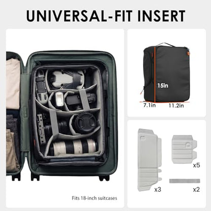 TARION Medium Camera Insert Bag - Quick Access DSLR Inner Case Organizer - Fits 2 Cameras 7 Lenses Drone Gear - Full Opening Back Design Protective Insert ShellCore M - style: M (2 Cameras 7 Lenses)